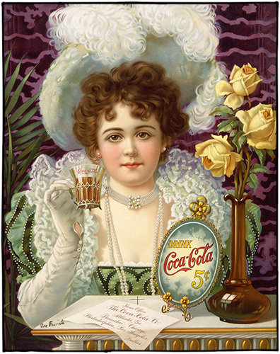 Coca-Cola-Werbung um 1900 herum.
